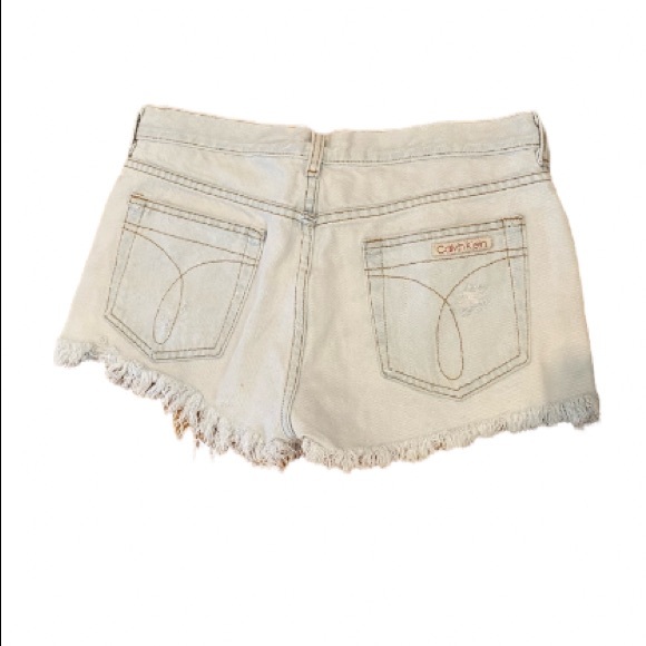 Calvin Klein Vintage Distressed Jean Shorts - Picture 2 of 3